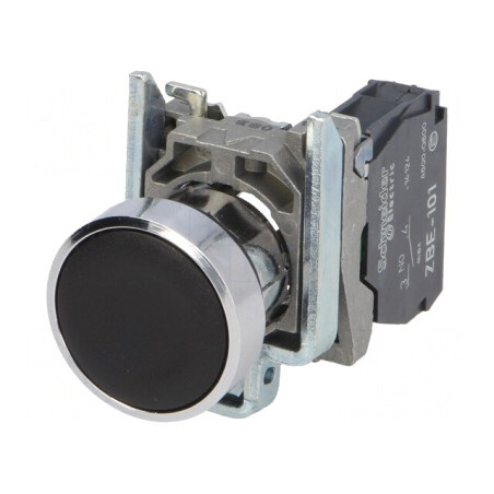 Comutator acționat prin apăsare 22mm 1 NO negru | Electronic-mag.ro | Componente Electronice