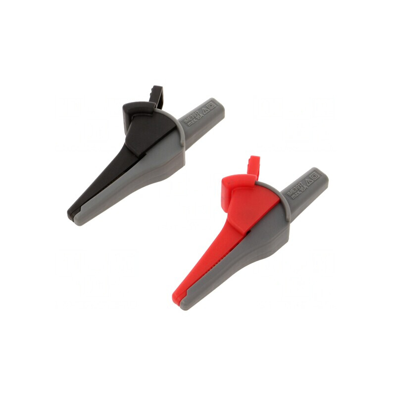 Bornă crocodil 16A negru roşu 4mm 94mm | Electronic-mag.ro | Componente Electronice