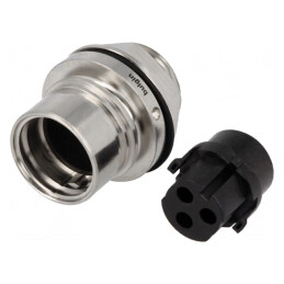 Conector Circular Soclu Mamă 3 PIN 16A Alamă | Electronic-mag.ro | Componente Electronice