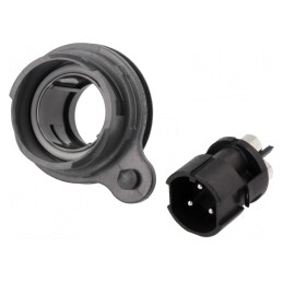 Conector Circular Soclu Tată 3 PIN Nichelat Buccaneer 7000 | Electronic-mag.ro | Componente Electronice