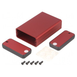 Carcasă Aluminiu Roșu 54x80x23mm | Electronic-mag.ro | Componente Electronice
