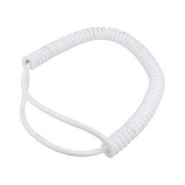 Cablu Spiralat 3G1mm2 PUR Alb 0,5m - 1,75m | Electronic-mag.ro | Componente Electronice