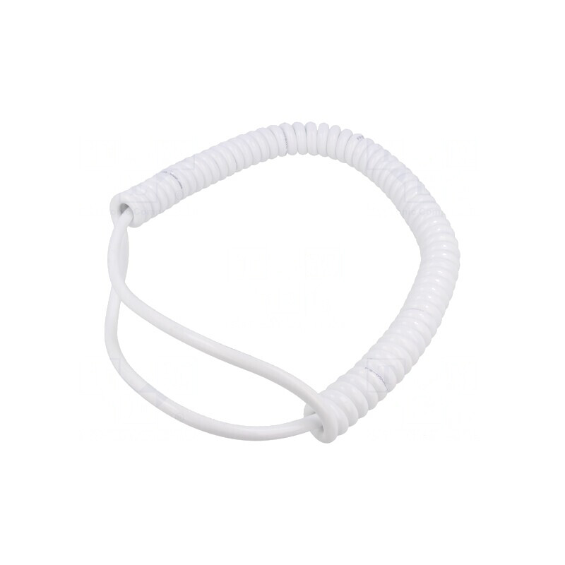 Cablu Spiralat 3G1mm2 PUR Alb 0,5m - 1,75m | Electronic-mag.ro | Componente Electronice