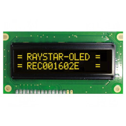 Afișaj OLED Alfanumeric 16x2 Galben | Electronic-mag.ro | Componente Electronice