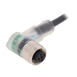 Cablu de conectare M12 4 pini 2m 24VAC 4A | Electronic-mag.ro | Componente Electronice