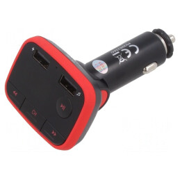 Transmiţător FM microSD USB Negru cu Dual Soclu 5V/2,4A | Electronic-mag.ro | Componente Electronice
