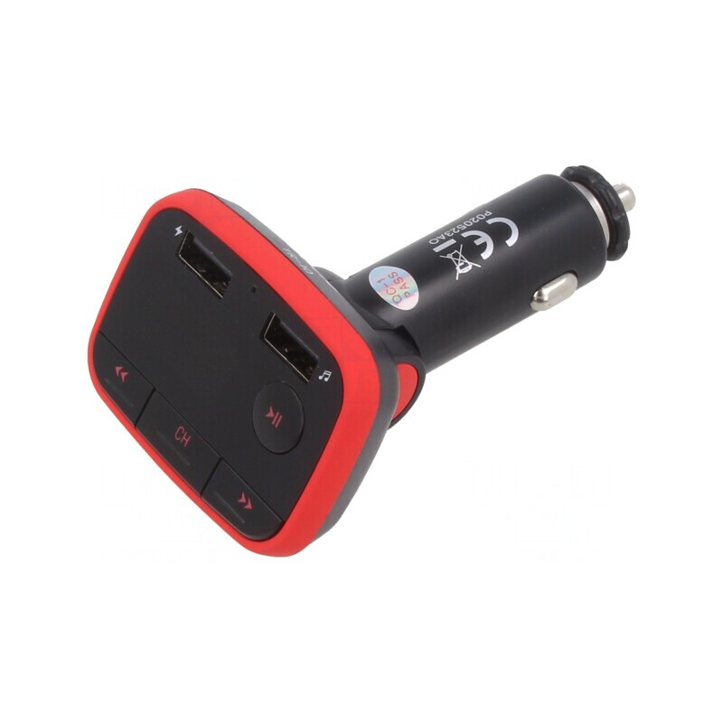Transmiţător FM microSD USB Negru cu Dual Soclu 5V/2,4A | Electronic-mag.ro | Componente Electronice