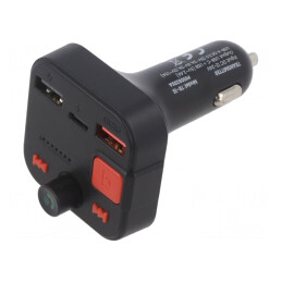 Transmițător FM USB și USB-C Negru