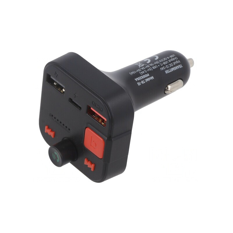 Transmițător FM USB și USB-C Negru | Electronic-mag.ro | Componente Electronice