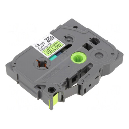 Bandă Etichetare 12mm x 5m Galben/Negru | Electronic-mag.ro | Componente Electronice