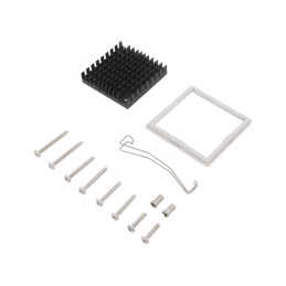 Radiator Extrudat cu Aripioare Negru 42x42x9.5mm | Electronic-mag.ro | Componente Electronice