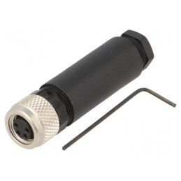 Conector M8 Mamă 4 Pin Drept pe Cablu 4A | Electronic-mag.ro | Componente Electronice