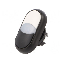 Comutator dublu 22mm alb/negru IP66 plat | Electronic-mag.ro | Componente Electronice