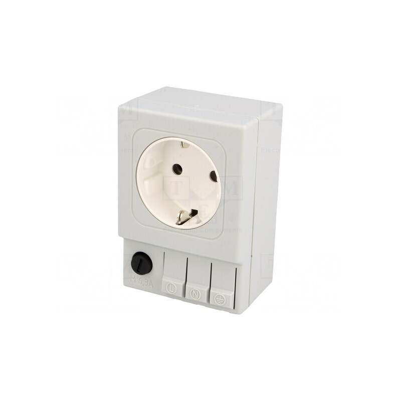 Soclu tip F pentru şină DIN 250VAC 6,3A IP20 92x62x48mm | Electronic-mag.ro | Componente Electronice