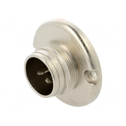 Soclu Conector M25 Argintat 250V 10A IP40 3 PIN | Electronic-mag.ro | Componente Electronice