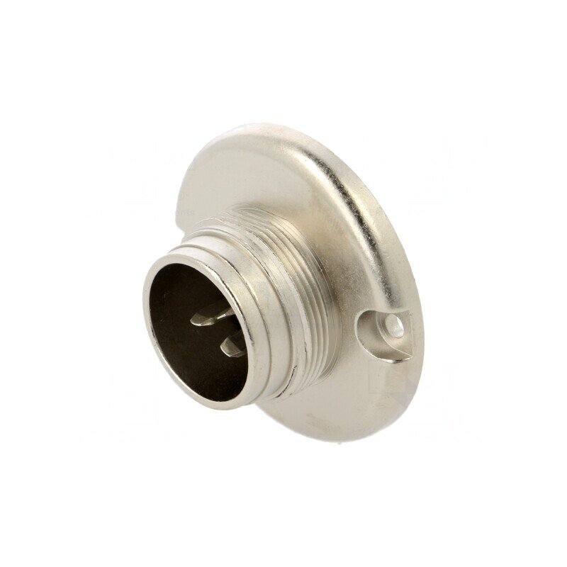 Soclu Conector M25 Argintat 250V 10A IP40 3 PIN | Electronic-mag.ro | Componente Electronice