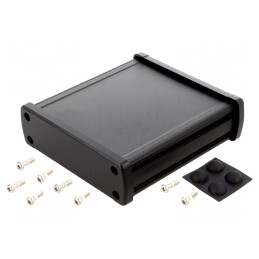 Carcasă Universală din Aluminiu Negru 113,7x119x35,2mm | Electronic-mag.ro | Componente Electronice