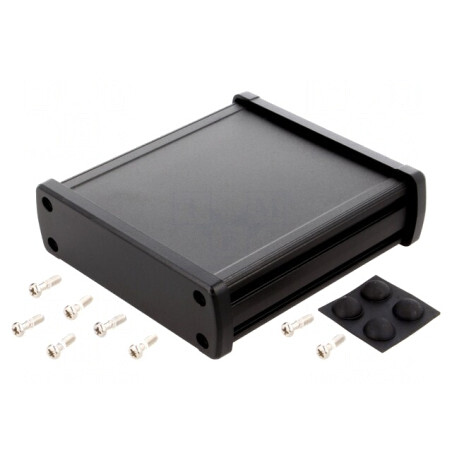 Carcasă Universală din Aluminiu Negru 113,7x119x35,2mm | Electronic-mag.ro | Componente Electronice