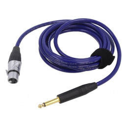 Cablu Audio Jack 6,3mm la XLR Feminin 3m Albastru | Electronic-mag.ro | Componente Electronice