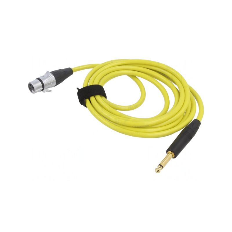 Cablu Audio Jack 6,3mm la XLR Feminin 3m Galben | Electronic-mag.ro | Componente Electronice