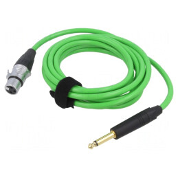 Cablu Audio Jack 6,3mm la XLR Feminin 3m Verde