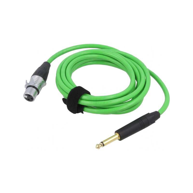 Cablu Audio Jack 6,3mm la XLR Feminin 3m Verde | Electronic-mag.ro | Componente Electronice