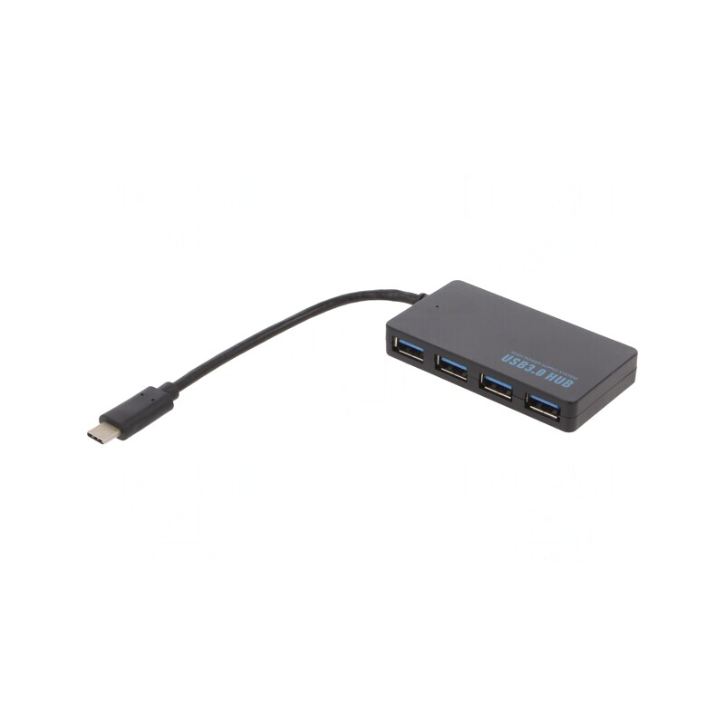 Hub USB 3.1 Negru 0.2m cu 4 Porturi USB A și USB C