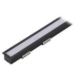 Profi pt.module LED | lăptoasă | neagră | L: 1m | LINEA-IN20 | aluminiu | LINEA-IN20 F/U7 BK 1M SET STANDARD