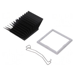 Radiator extrudat cu aripioare BGA negru 42.5x42.5mm | Electronic-mag.ro | Componente Electronice