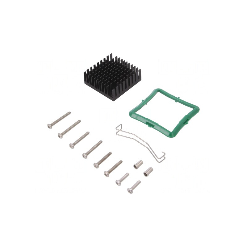 Radiator Negru cu Aripioare L40mm W40mm H14.5mm | Electronic-mag.ro | Componente Electronice