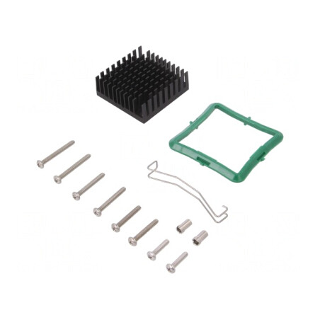Radiator Negru cu Aripioare L40mm W40mm H14.5mm | Electronic-mag.ro | Componente Electronice
