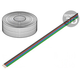 Cablu Bandă Litat Cu 4x0.5mm2 PVC 60V 10m FBK Toy | Electronic-mag.ro | Componente Electronice
