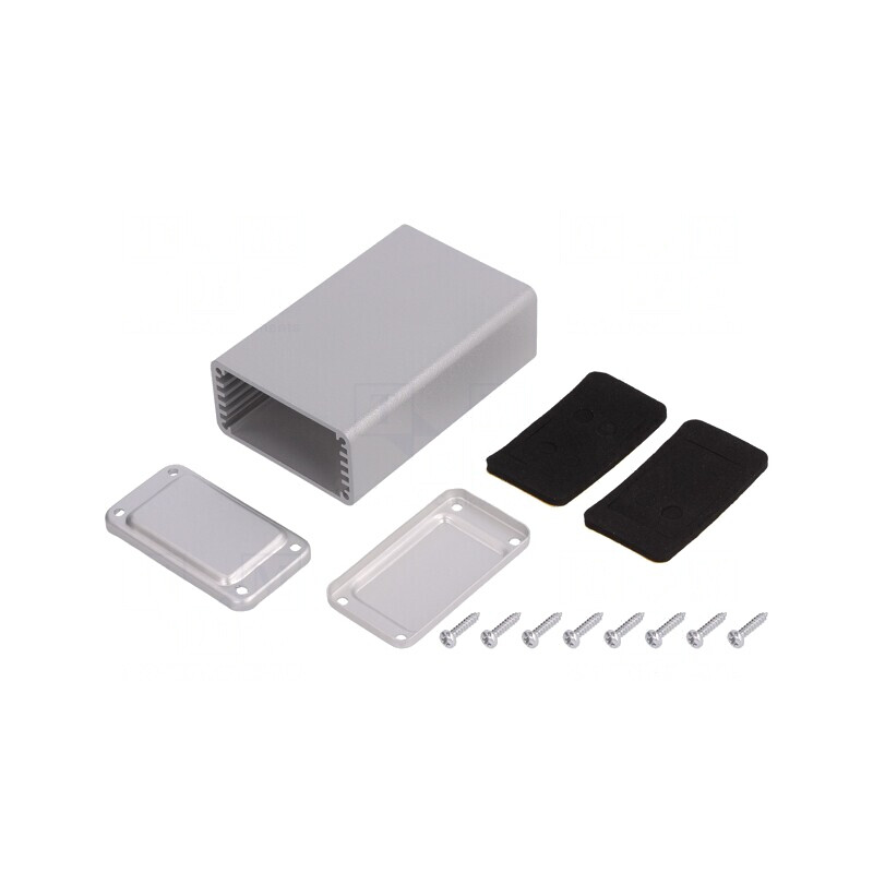 Carcasă aluminiu gri deschis 43x68x23mm | Electronic-mag.ro | Componente Electronice