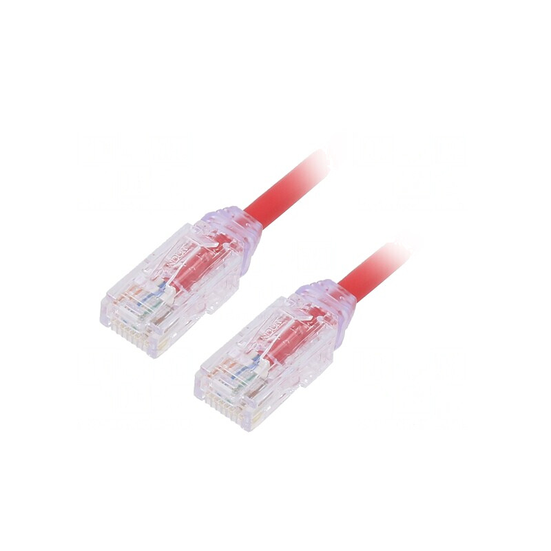 Patch cord UTP Cat6a LSZH roșu 2m | Electronic-mag.ro | Componente Electronice