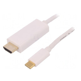 Adaptor USB 3.1 HDMI USB C 1m Alb | Electronic-mag.ro | Componente Electronice