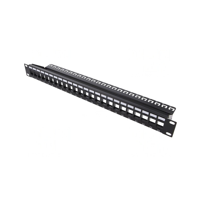Patch Panel Keystone 24 Porturi 19 inch Negru | Electronic-mag.ro | Componente Electronice