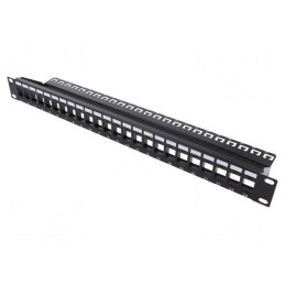 Patch Panel Keystone 24 Porturi 19 inch Negru | Electronic-mag.ro | Componente Electronice