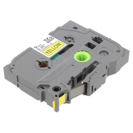 Bandă de Etichetare Galbenă 9mm x 8m - Caracter Negru | Electronic-mag.ro | Componente Electronice