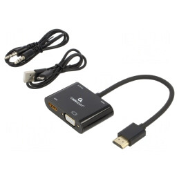 Adaptor | 0,15m | Caracteristici: Full HD,funcţionează cu 4K, UHD | A-HDMIM-HDMIFVGAF-01