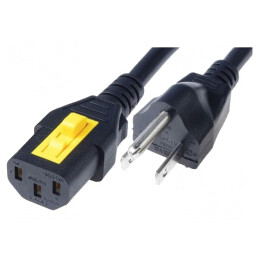Cablu | IEC C13 mamă,NEMA 5-15 (B) mufă | PVC | 5m | cu blocare | 10A | 6051.2151