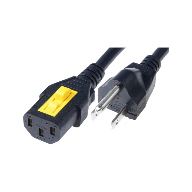 Cablu Alimentare IEC C13 la NEMA 5-15 5m 10A cu Blocare | Electronic-mag.ro | Componente Electronice