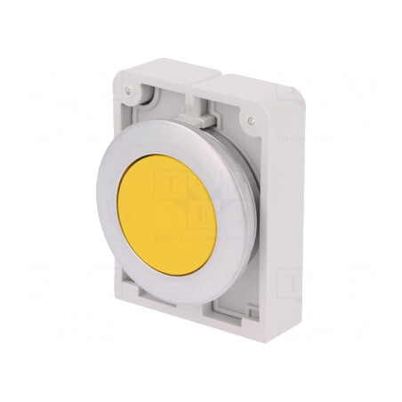 Comutator acționat prin apăsare 30mm galbenă | Electronic-mag.ro | Componente Electronice