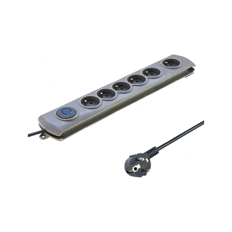 Prelungitor cu Protecție la Supratensiune, 6 Prize, 10A | Electronic-mag.ro | Componente Electronice