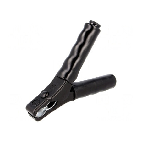Bornă crocodil neagră 36A 70VDC 25mm | Electronic-mag.ro | Componente Electronice