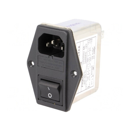 Conector Alimentare AC 4A 250VAC IEC 60320 FYQ04A1 | Electronic-mag.ro | Componente Electronice