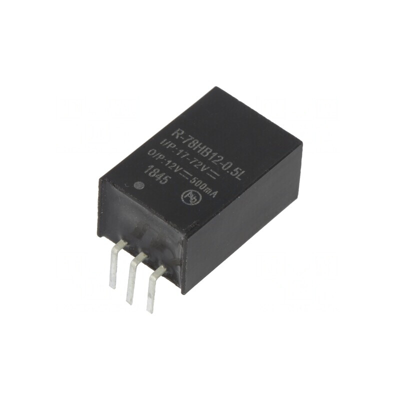 Convertor DC/DC 6W 17-72V la 12V 0.5A SIP3 | Electronic-mag.ro | Componente Electronice