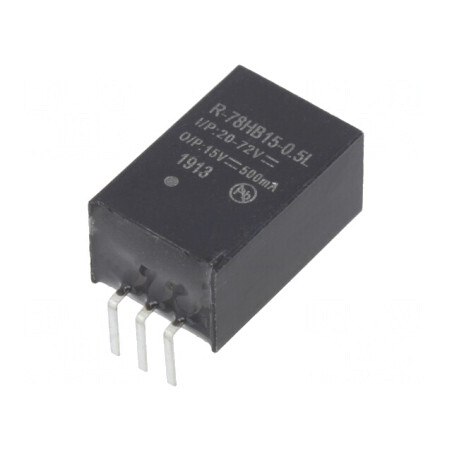 Convertor DC-DC 7.5W 20-72V la 15V 0.5A SIP3 | Electronic-mag.ro | Componente Electronice