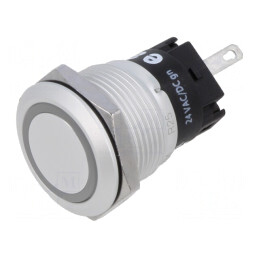 Lampă LED verde plată 24V Ø19mm | Electronic-mag.ro | Componente Electronice