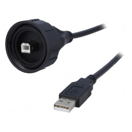 Cablu-adaptor USB A la USB B etanș 2M | Electronic-mag.ro | Componente Electronice