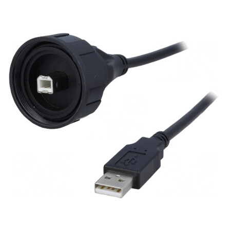 Cablu-adaptor USB A la USB B etanș 2M | Electronic-mag.ro | Componente Electronice
